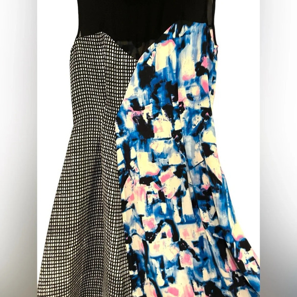 Rachel Rachel Roy Black Twilight Sleeveless Crew-Neck Printed Abstract Dress - Picture 3 of 9